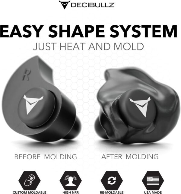 DECIBULLZ Custom Molded Ear Plugs 31 db NRR - Image 3